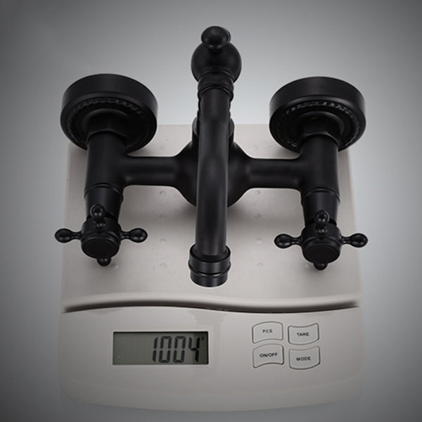 Avtoit | Traditional Wall Mounted Metal Bathtub Filler Low Arc Waterfall Bathroom Faucet