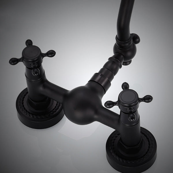 Avtoit | Traditional Wall Mounted Metal Bathtub Filler Low Arc Waterfall Bathroom Faucet