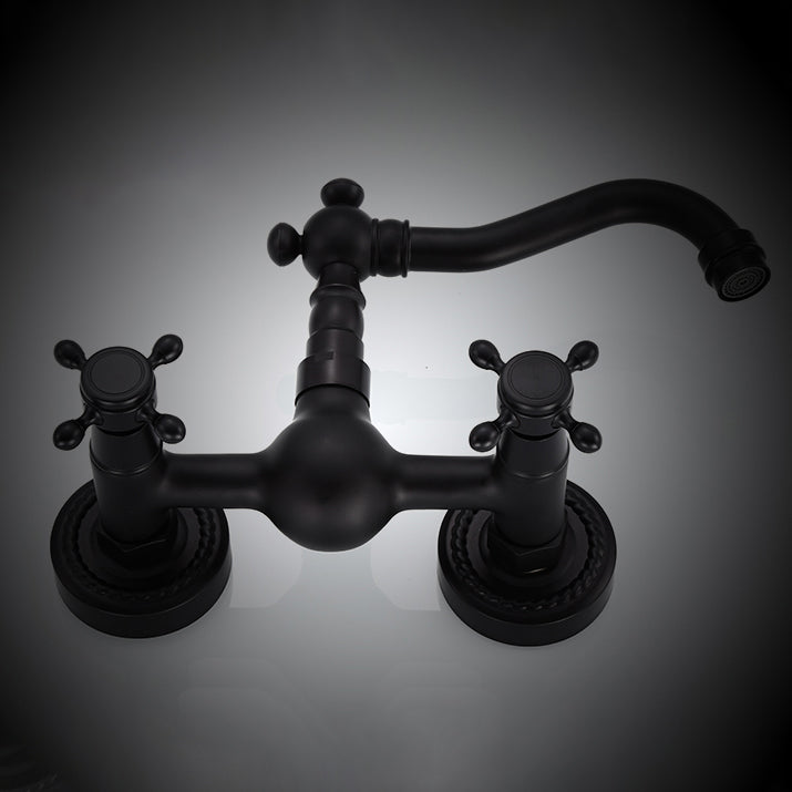 Avtoit | Traditional Wall Mounted Metal Bathtub Filler Low Arc Waterfall Bathroom Faucet