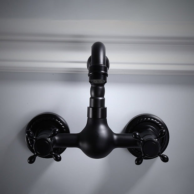 Avtoit | Traditional Wall Mounted Metal Bathtub Filler Low Arc Waterfall Bathroom Faucet