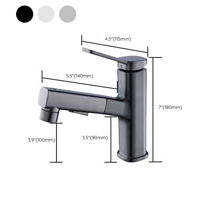 Avtoit | Vessel Sink Faucet Modern Pull-Out Bathroom Faucet with One Lever Handle