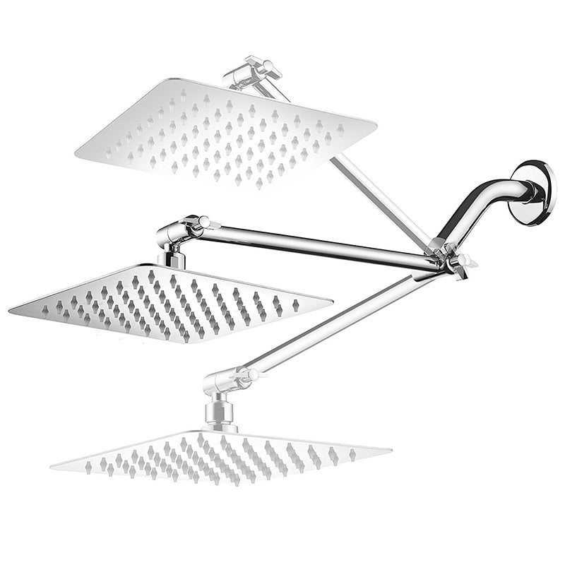 Avtoit | Contemporary Shower Combo Fixed Shower Head Stainless Steel Wall Mount Square Shower Head
