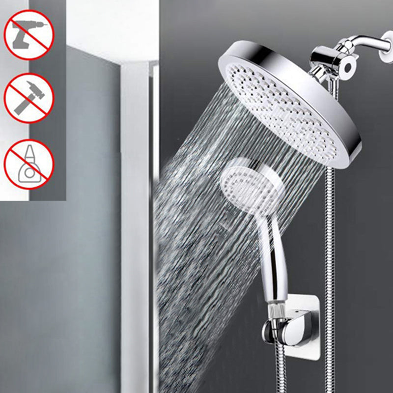 Avtoit | Contemporary Shower Combination Double Shower Head Chrome Wall Mounted Round Shower Head