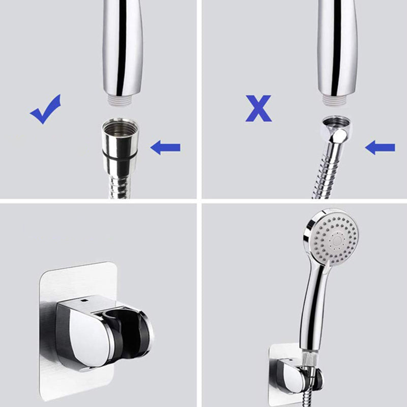 Avtoit | Contemporary Shower Combination Double Shower Head Chrome Wall Mounted Round Shower Head