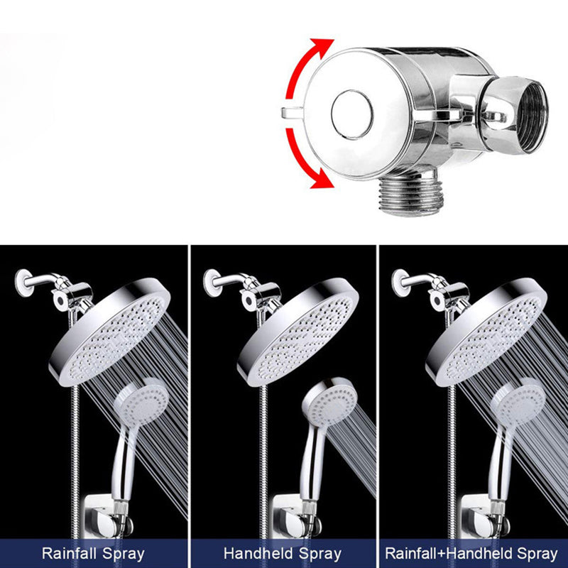 Avtoit | Contemporary Shower Combination Double Shower Head Chrome Wall Mounted Round Shower Head