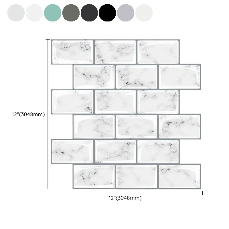 Avtoit | Peel and Stick Tiles Rectangular Stain Resistant PVC Subway Peel and Stick Tiles for the Kitchen