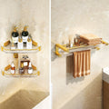 Avtoit | Modern Bathroom Hardware Set Towel Rack Bathroom Shelf Gray/Gold Bathroom Hardware Set