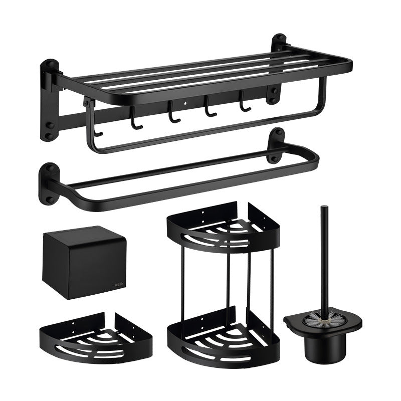 Avtoit | Modern Bathroom Accessory Set Bath Shelf Towel Holder Matte Black Bath Hardware Set