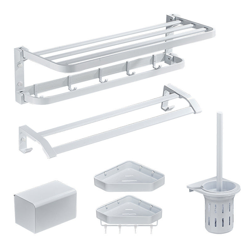 Avtoit | Modern Bathroom Accessory Set Towel Bar Bathroom Shelf White Bathroom Accessory Set
