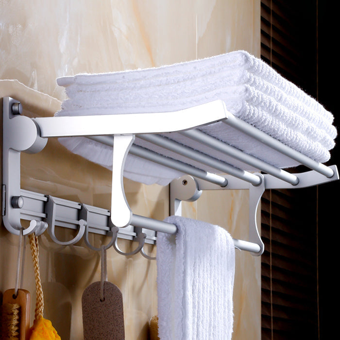 Avtoit | Silver Contemporary Bathroom Hardware Set Stainless Steel Aluminum Bathroom Set
