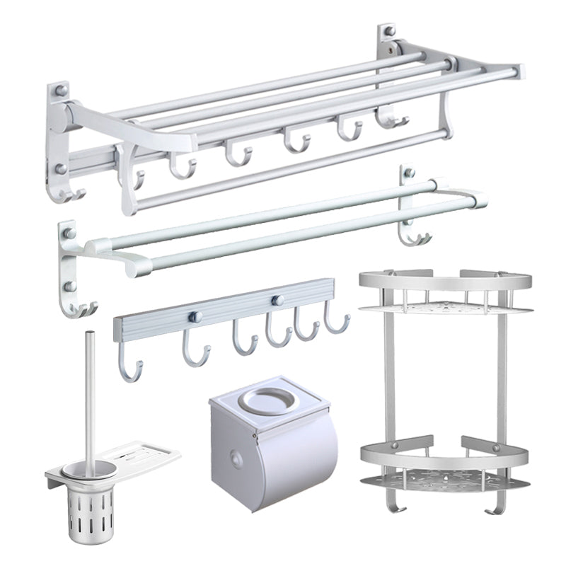 Avtoit | Silver Contemporary Bathroom Hardware Set Stainless Steel Aluminum Bathroom Set