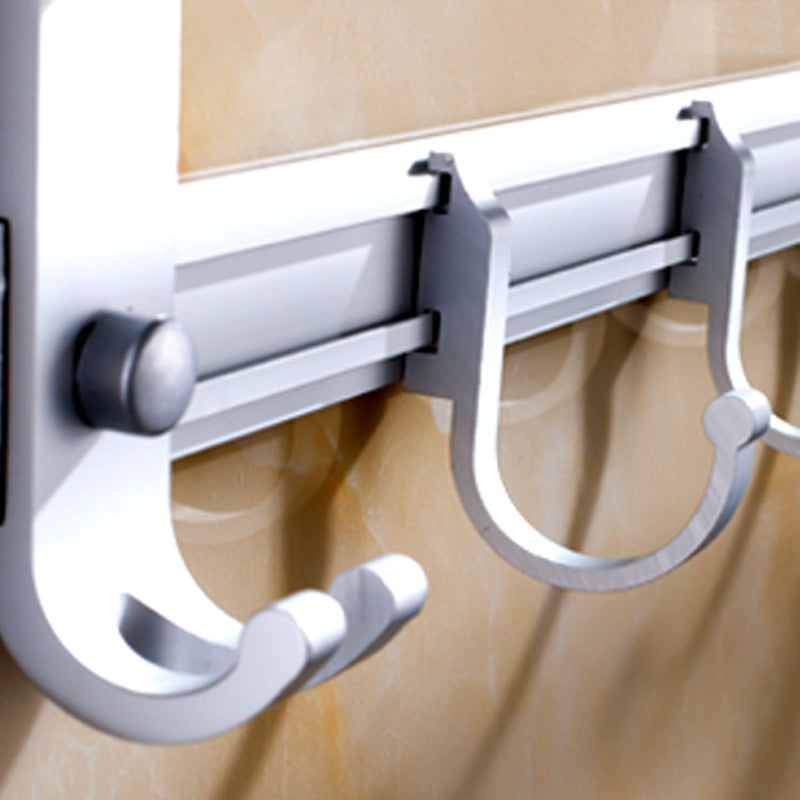 Avtoit | Silver Contemporary Bathroom Hardware Set Stainless Steel Aluminum Bathroom Set