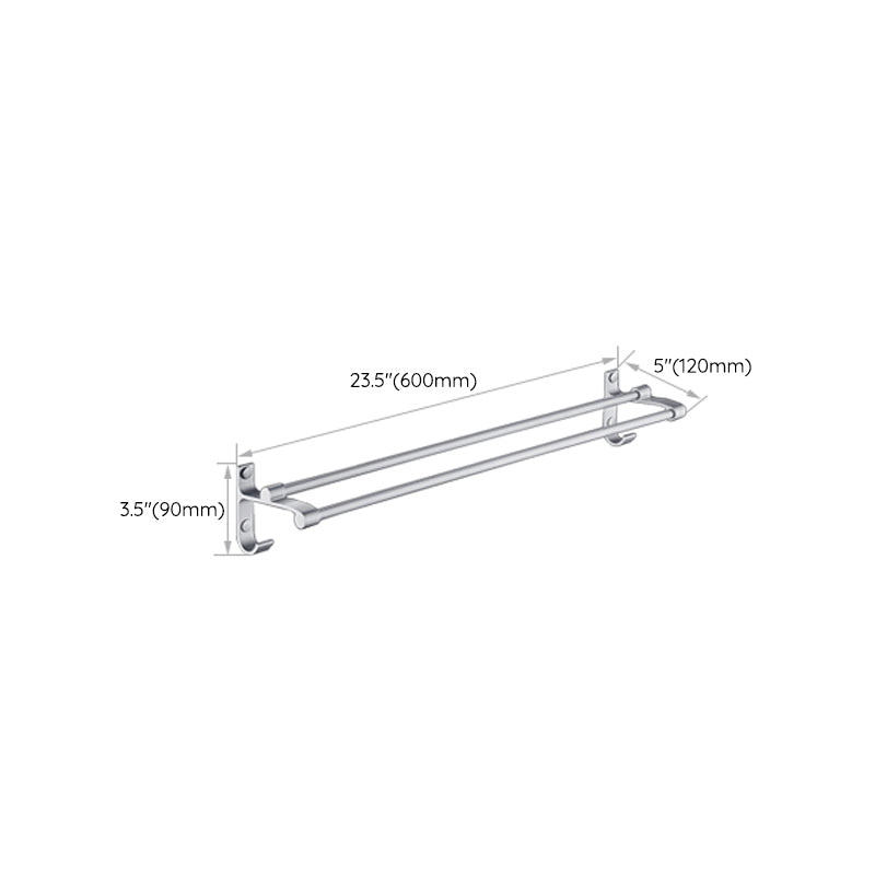 Avtoit | Silver Contemporary Bathroom Hardware Set Stainless Steel Aluminum Bathroom Set