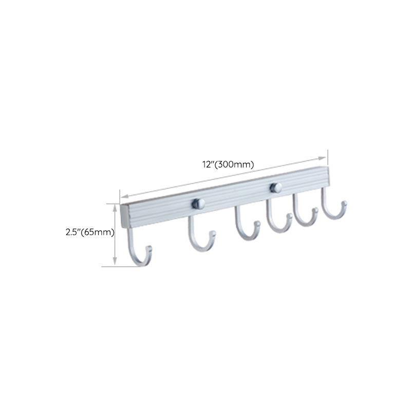 Avtoit | Silver Contemporary Bathroom Hardware Set Stainless Steel Aluminum Bathroom Set