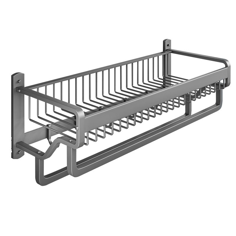 Avtoit | Modern Metal Bath Accessory Set Polished Silver Bath Shelf/Paper Holder/Towel Hook