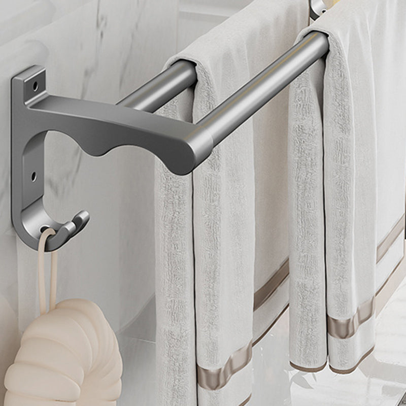 Avtoit | Modern Metal Bath Accessory Set Polished Silver Bath Shelf/Paper Holder/Towel Hook