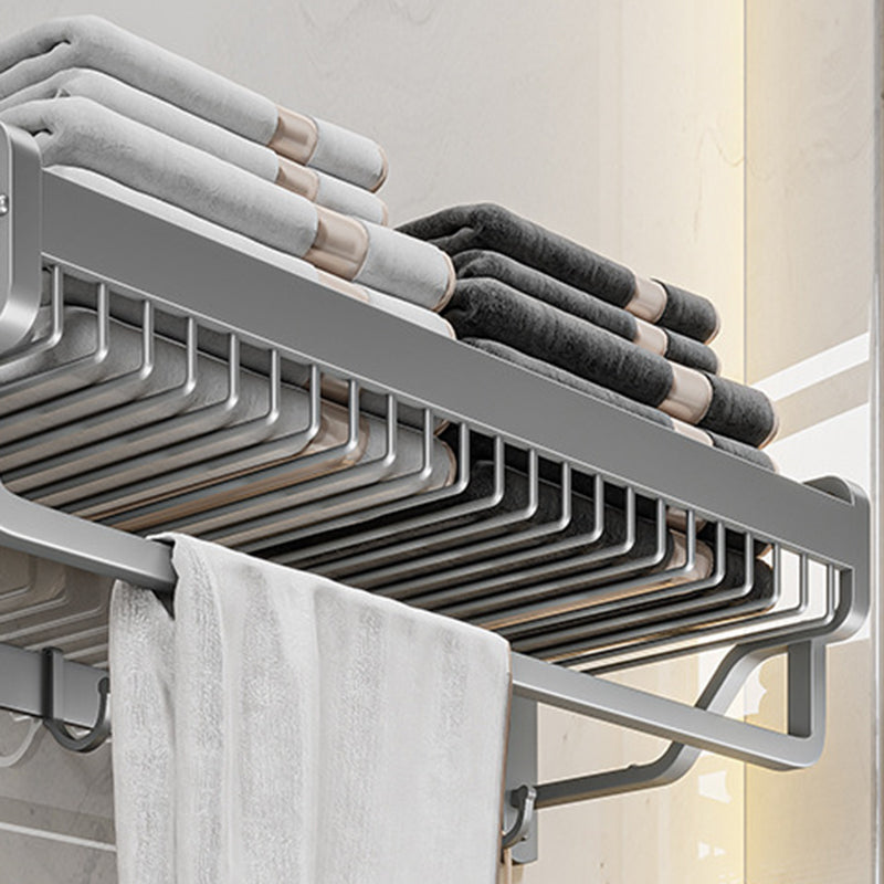 Avtoit | Modern Metal Bath Accessory Set Polished Silver Bath Shelf/Paper Holder/Towel Hook