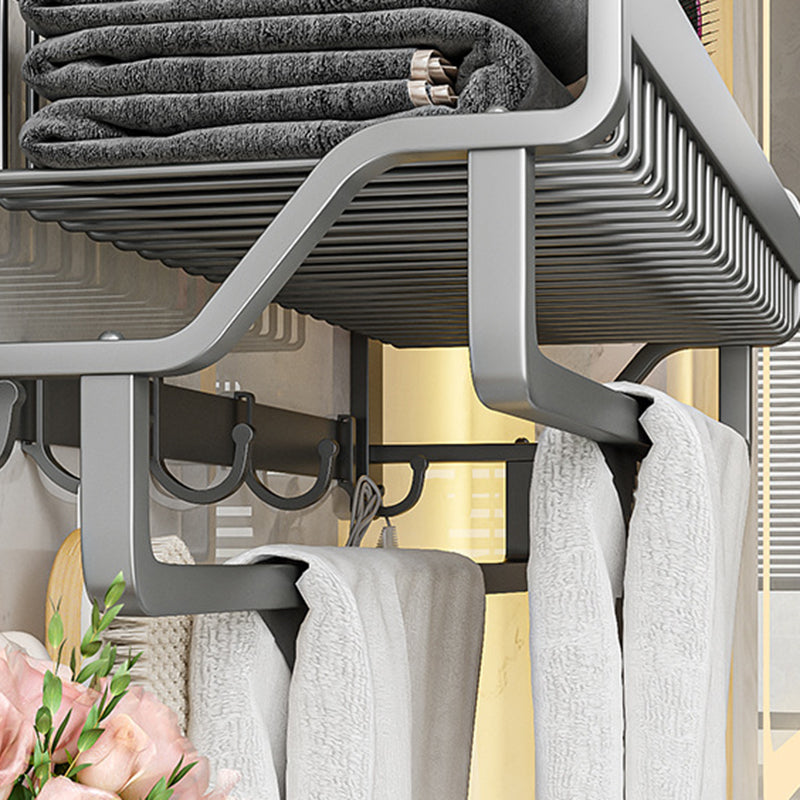 Avtoit | Modern Metal Bath Accessory Set Polished Silver Bath Shelf/Paper Holder/Towel Hook