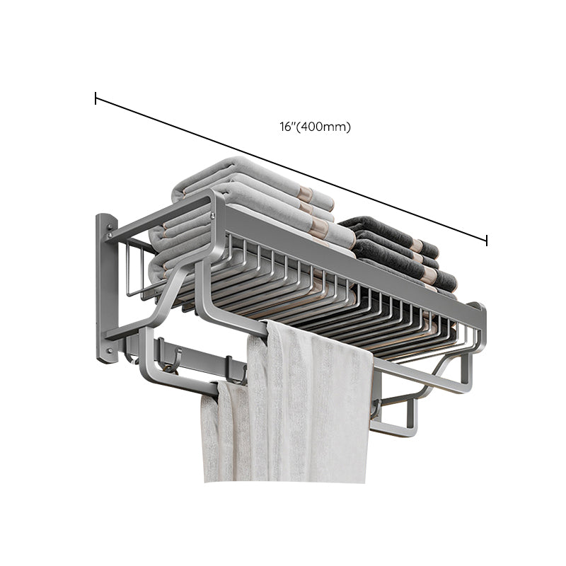 Avtoit | Modern Metal Bath Accessory Set Polished Silver Bath Shelf/Paper Holder/Towel Hook