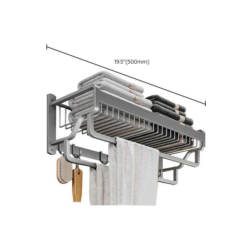 Avtoit | Modern Metal Bath Accessory Set Polished Silver Bath Shelf/Paper Holder/Towel Hook