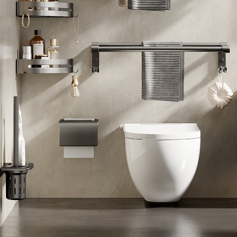 Avtoit | Aluminum modern bathroom accessories set polished gray bathroom shelf/paper holder/robe hook