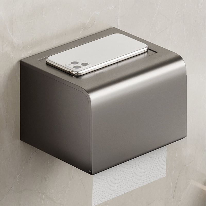 Avtoit | Aluminum modern bathroom accessories set polished gray bathroom shelf/paper holder/robe hook