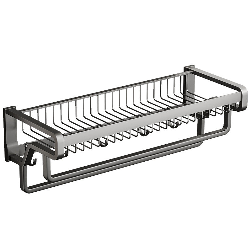 Avtoit | Aluminum modern bathroom accessories set polished gray bathroom shelf/paper holder/robe hook