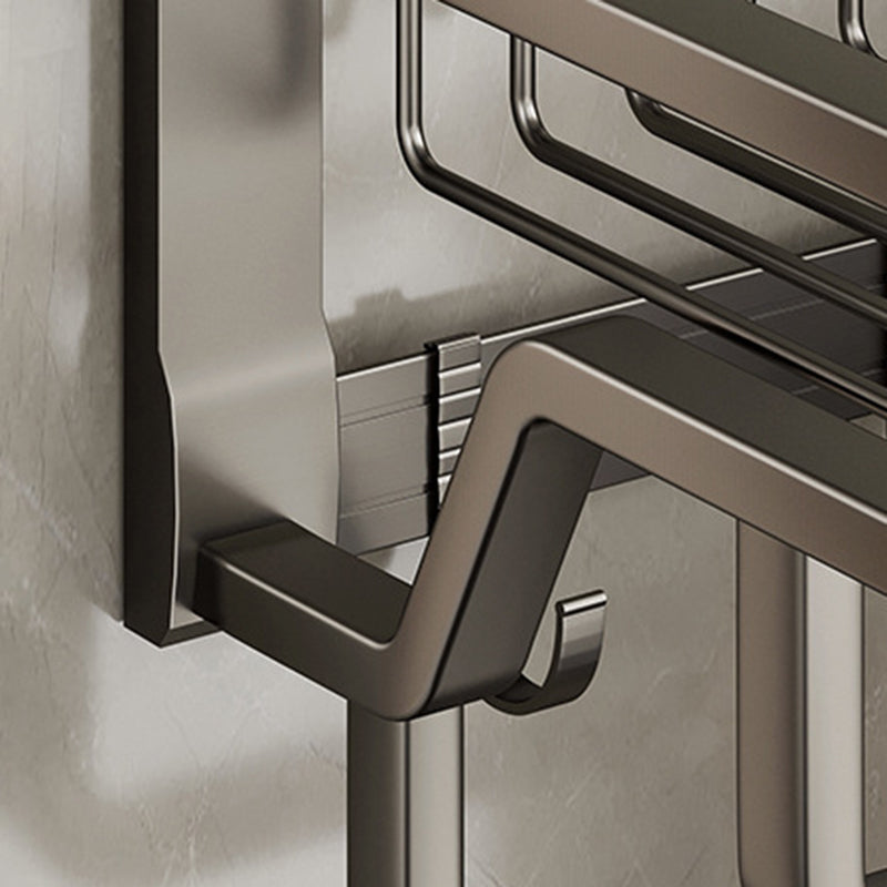 Avtoit | Aluminum modern bathroom accessories set polished gray bathroom shelf/paper holder/robe hook