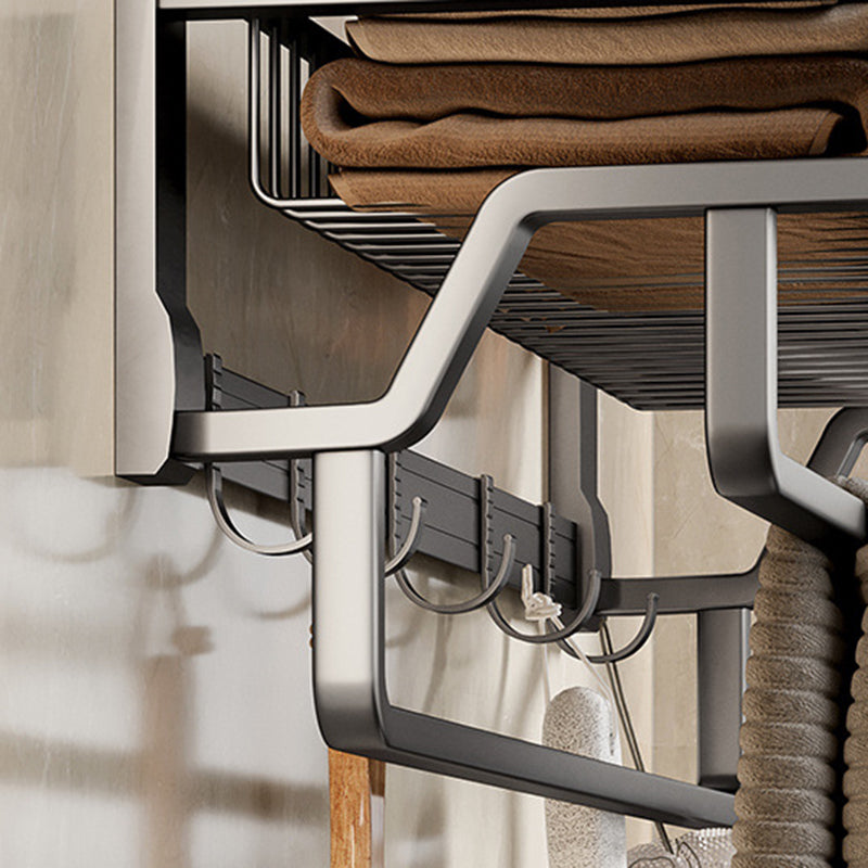 Avtoit | Aluminum modern bathroom accessories set polished gray bathroom shelf/paper holder/robe hook