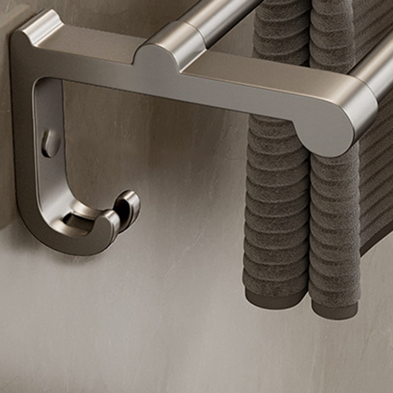 Avtoit | Aluminum modern bathroom accessories set polished gray bathroom shelf/paper holder/robe hook