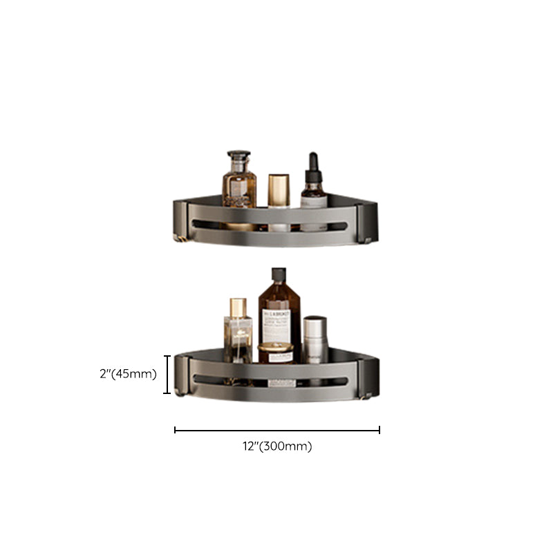 Avtoit | Aluminum modern bathroom accessories set polished gray bathroom shelf/paper holder/robe hook