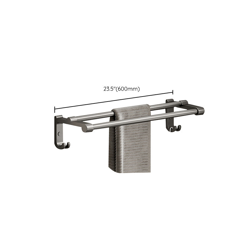 Avtoit | Aluminum modern bathroom accessories set polished gray bathroom shelf/paper holder/robe hook