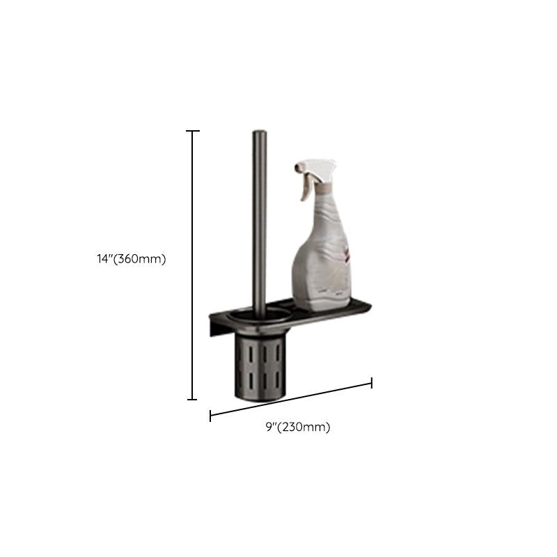 Avtoit | Aluminum modern bathroom accessories set polished gray bathroom shelf/paper holder/robe hook