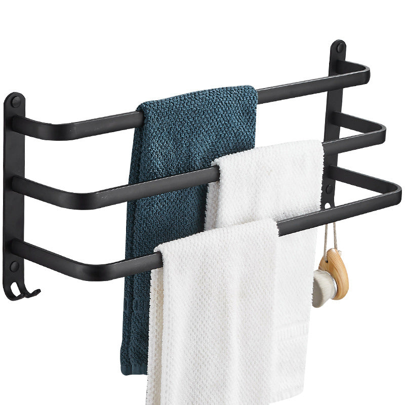 Avtoit | Modern black aluminum bathroom accessory set towel bar bathroom fittings