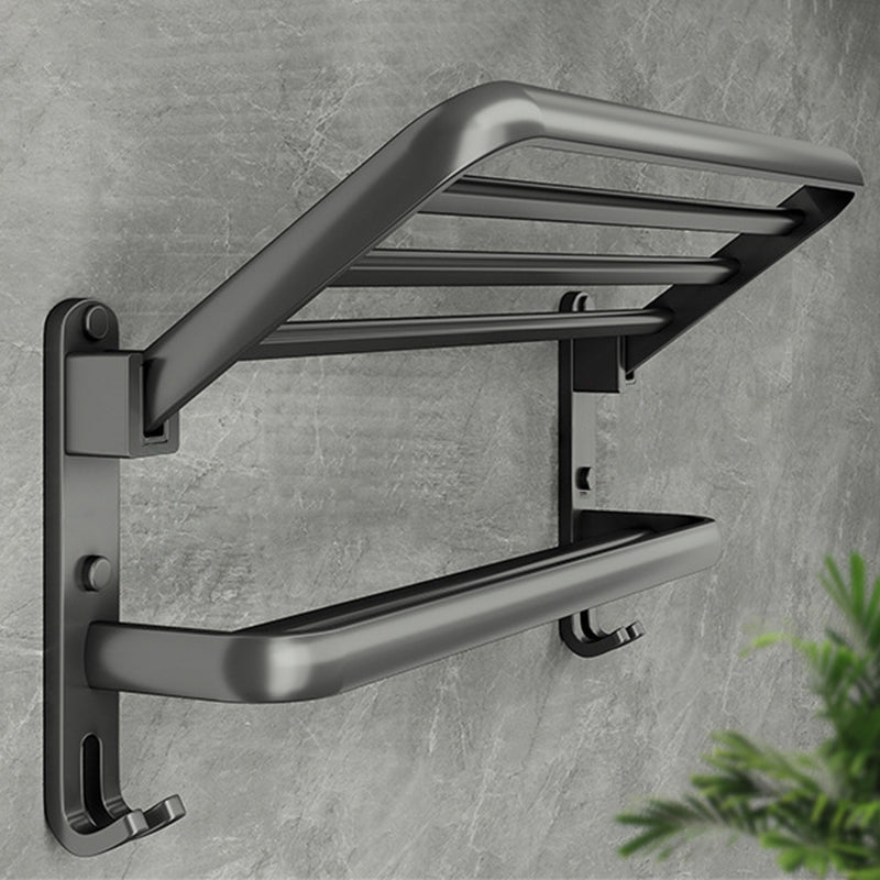 Avtoit | Contemporary Bathroom Accessory Set Gray Aluminum Bathroom Shelf/Towel Rack/Bathtub Hook