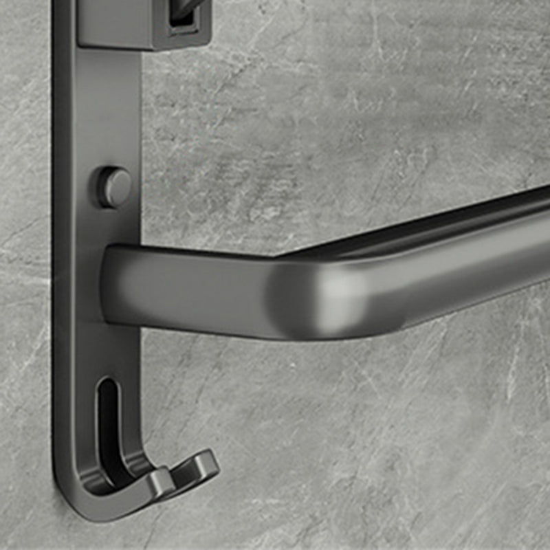 Avtoit | Contemporary Bathroom Accessory Set Gray Aluminum Bathroom Shelf/Towel Rack/Bathtub Hook
