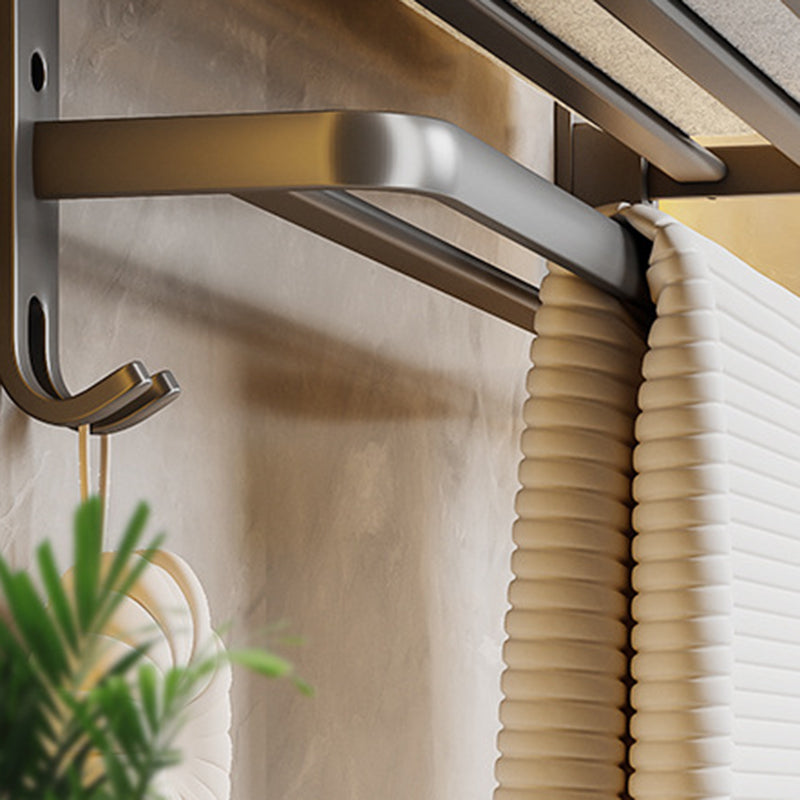 Avtoit | Contemporary Bathroom Accessory Set Gray Aluminum Bathroom Shelf/Towel Rack/Bathtub Hook