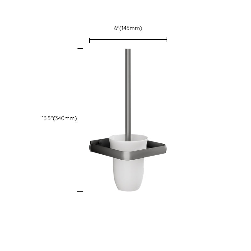 Avtoit | Contemporary Bathroom Accessory Set Gray Aluminum Bathroom Shelf/Towel Rack/Bathtub Hook