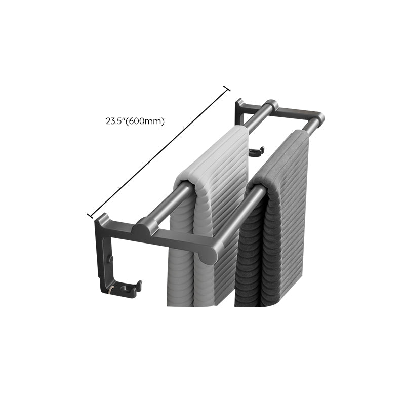 Avtoit | Contemporary Bathroom Accessory Set Gray Aluminum Bathroom Shelf/Towel Rack/Bathtub Hook