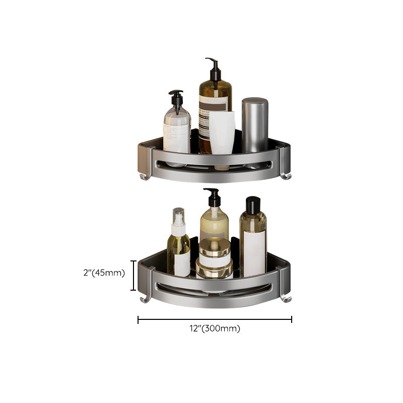 Avtoit | Contemporary Bathroom Accessory Set Gray Aluminum Bathroom Shelf/Towel Rack/Bathtub Hook
