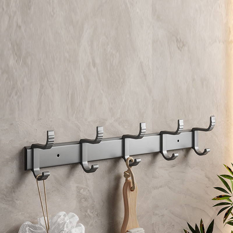 Avtoit | Gray Aluminum Bathroom Accessory Set Contemporary Bathroom Shelf