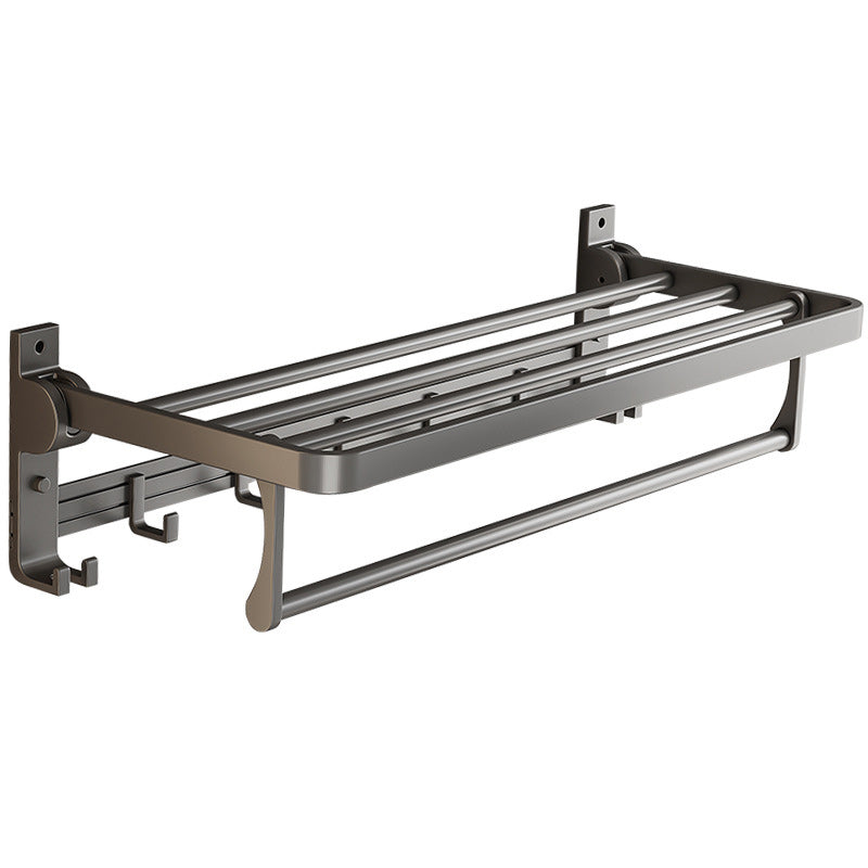 Avtoit | Gray Aluminum Bathroom Accessory Set Contemporary Bathroom Shelf