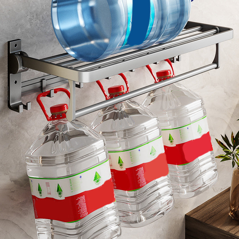 Avtoit | Gray Aluminum Bathroom Accessory Set Contemporary Bathroom Shelf