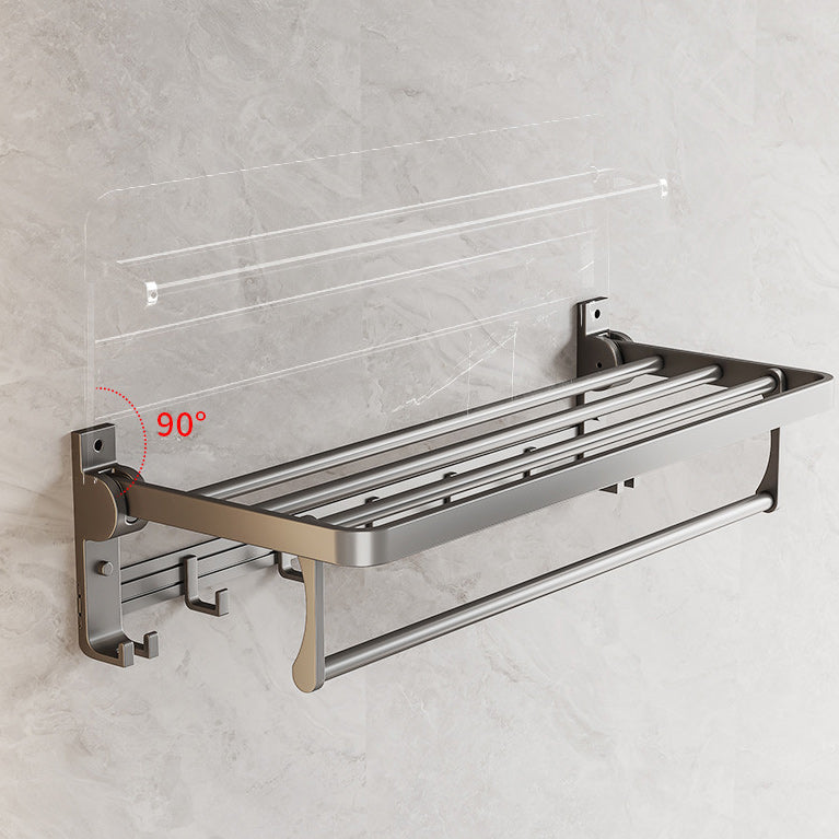Avtoit | Gray Aluminum Bathroom Accessory Set Contemporary Bathroom Shelf