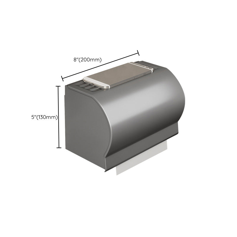 Avtoit | Gray Aluminum Bathroom Accessory Set Contemporary Bathroom Shelf