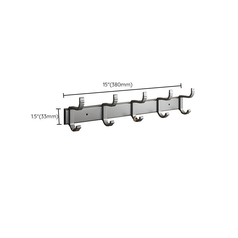 Avtoit | Gray Aluminum Bathroom Accessory Set Contemporary Bathroom Shelf