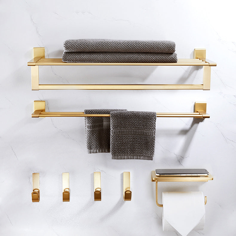 Avtoit | Golden Modern 5-piece Bathroom Accessories Set Brushed Brass Towel Holder/Paper Holder