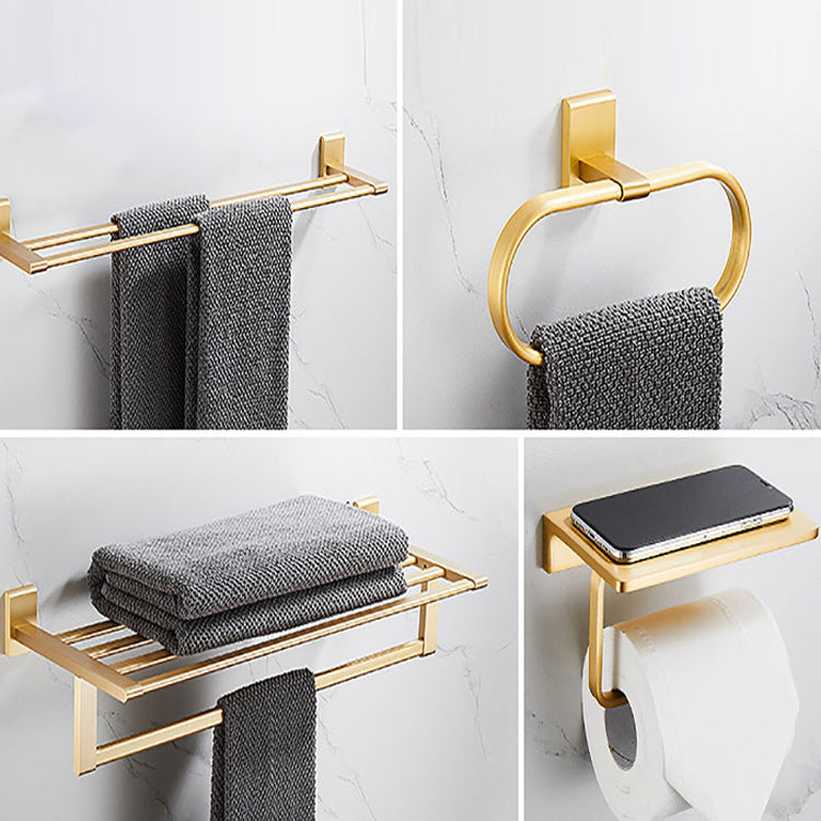 Avtoit | Golden Modern 5-piece Bathroom Accessories Set Brushed Brass Towel Holder/Paper Holder