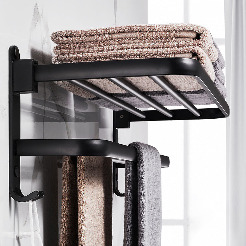 Avtoit | Modern Aluminum Bathroom Accessory Set Matte Black Bathroom Shelf/Towel Holder/Paper Holder