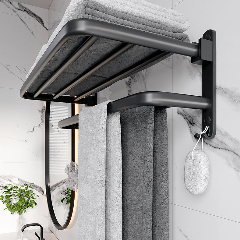 Avtoit | Modern Aluminum Bathroom Accessory Set Matte Black Bathroom Shelf/Towel Holder/Paper Holder